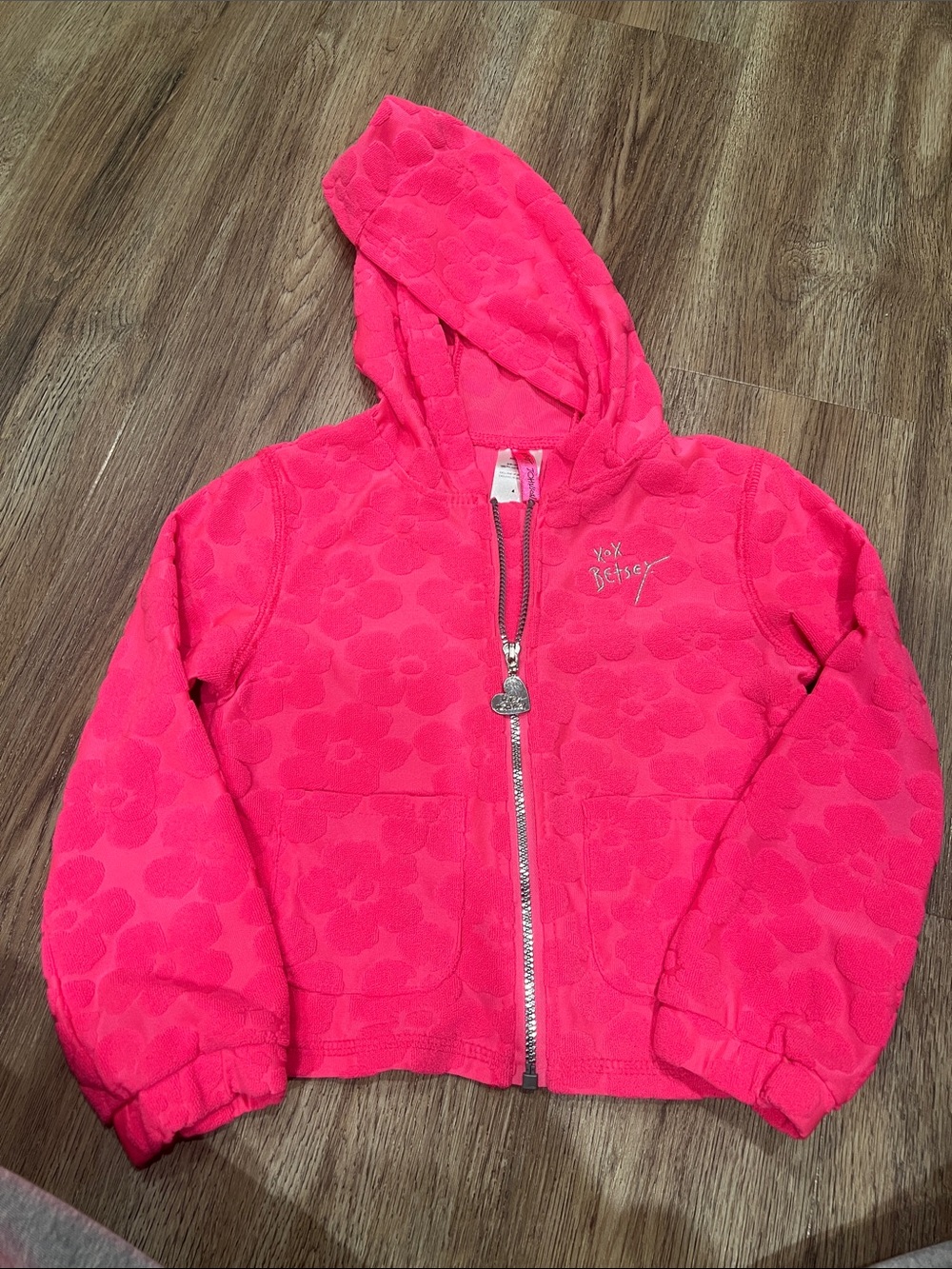 Betsey Johnson Hot Pink Hooded Zip-Up Jacket